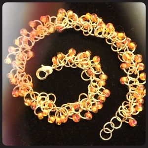 HANDMADE Orange Chainmail Bracelet